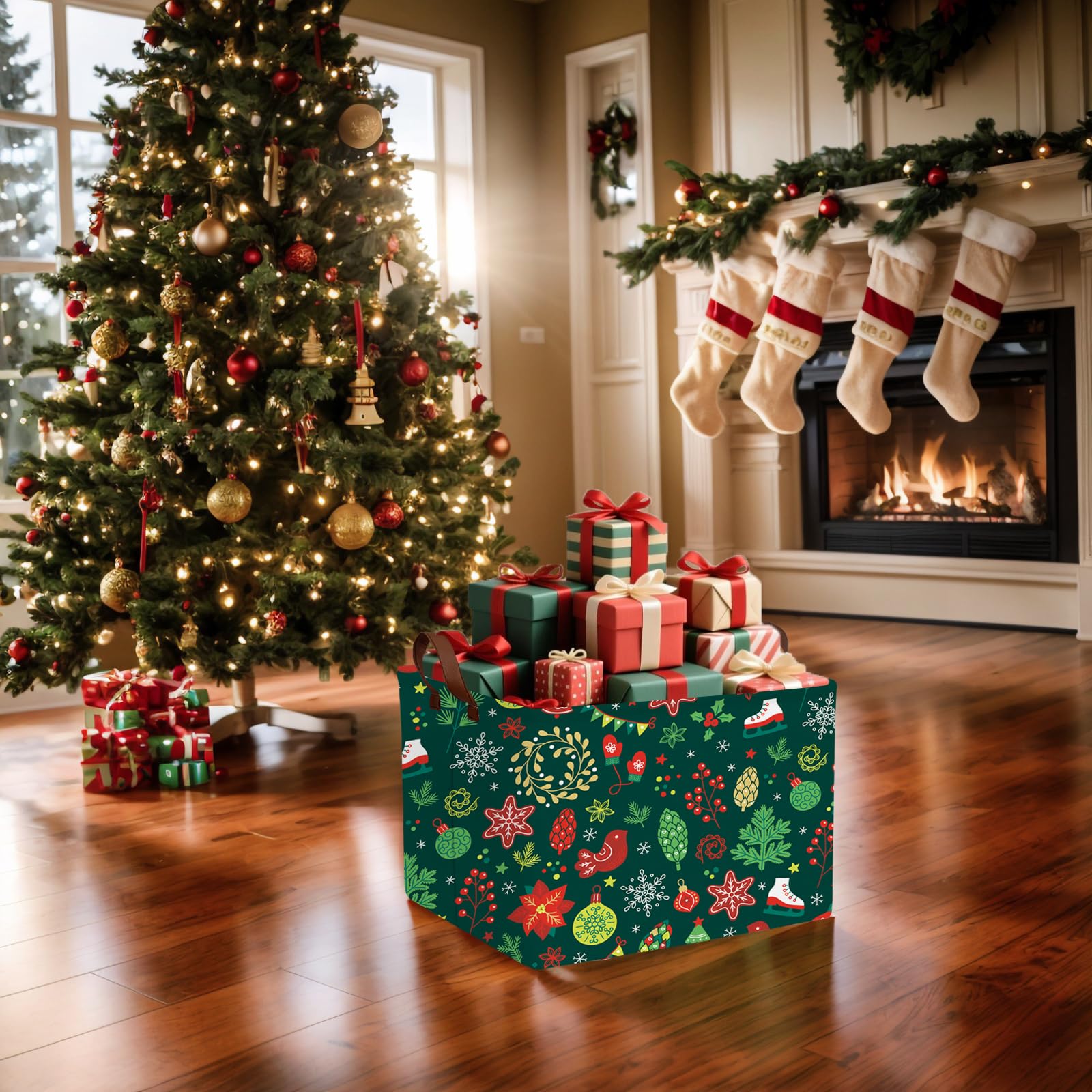 BOAMAU Christmas candy bag doubles as toy or gift organizer.