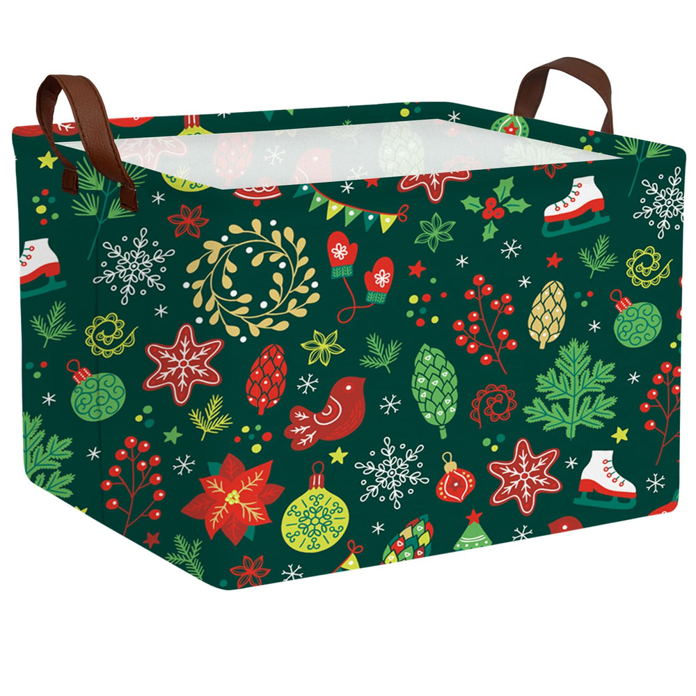 BOAMAU empty Christmas basket with handles, collapsible and portable for holiday party favors.