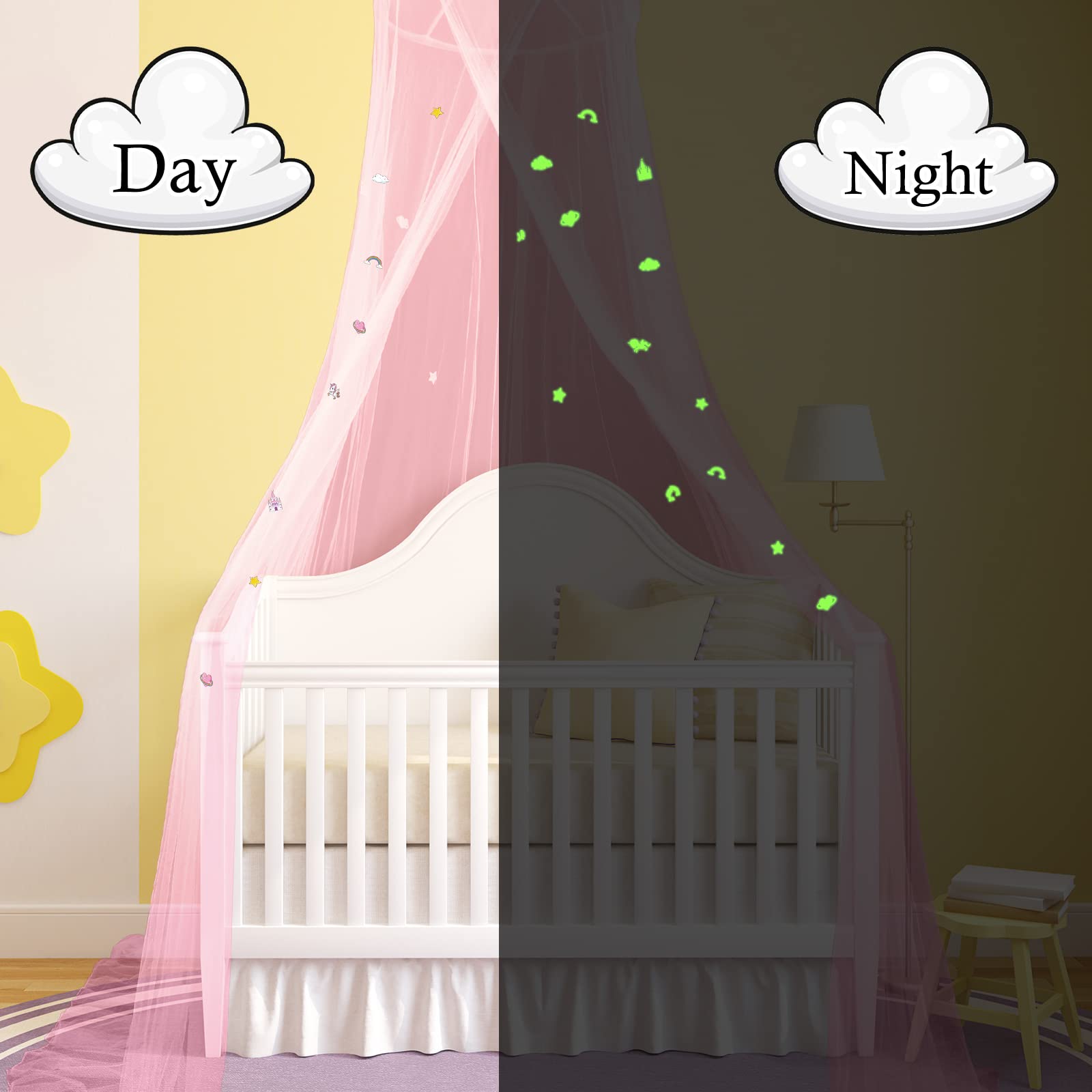 Boao unicorn-pattern canopy brightens girls’ bedrooms with playful decor.