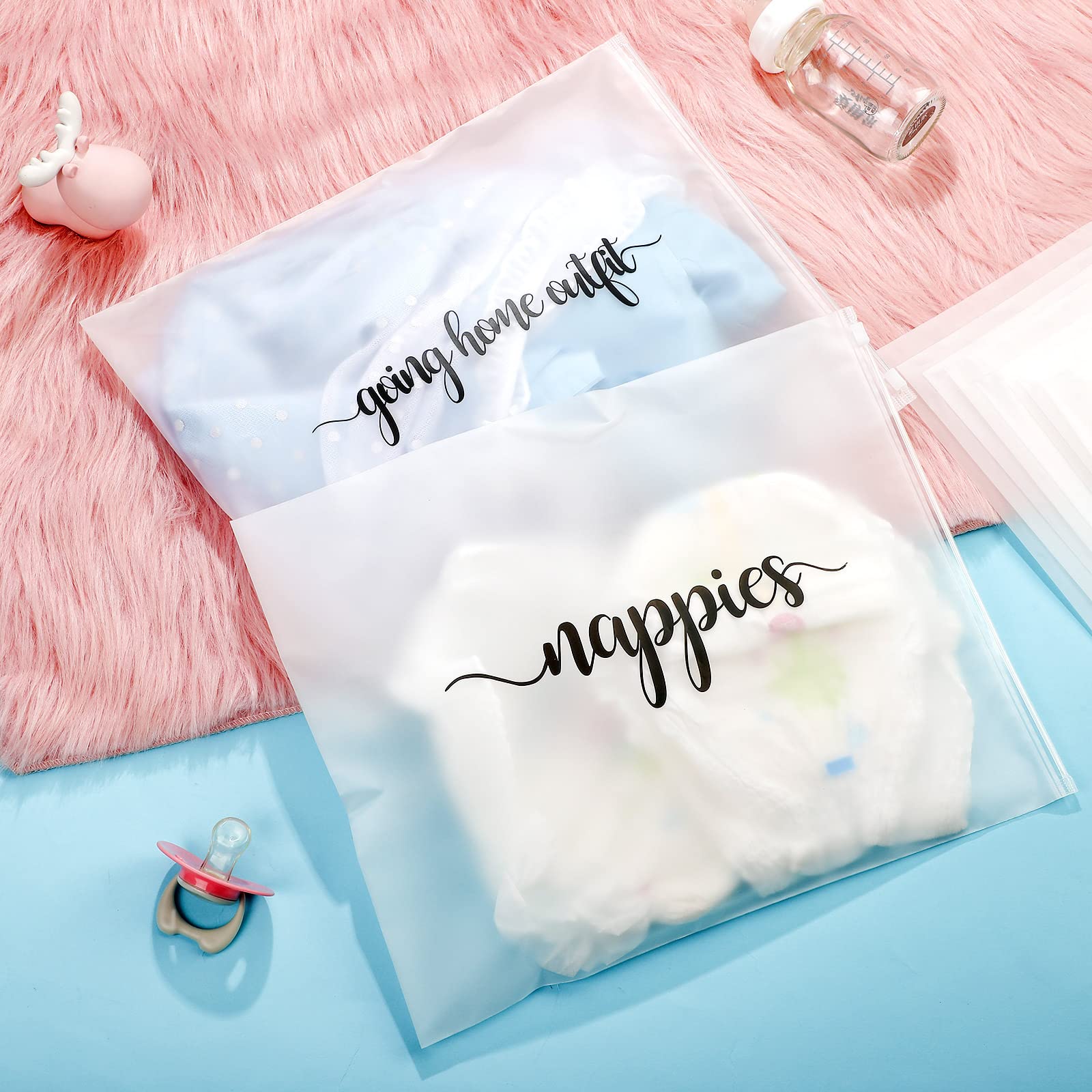 Boao clear frosted maternity pouches show contents at a glance for efficient bag organization.