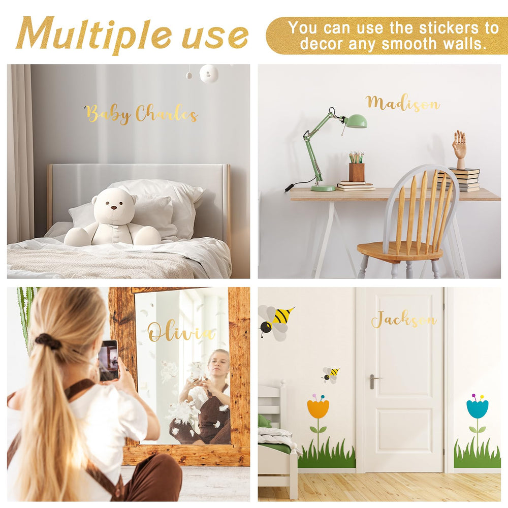 Boao name wall decal adheres to flat surfaces with no wall damage