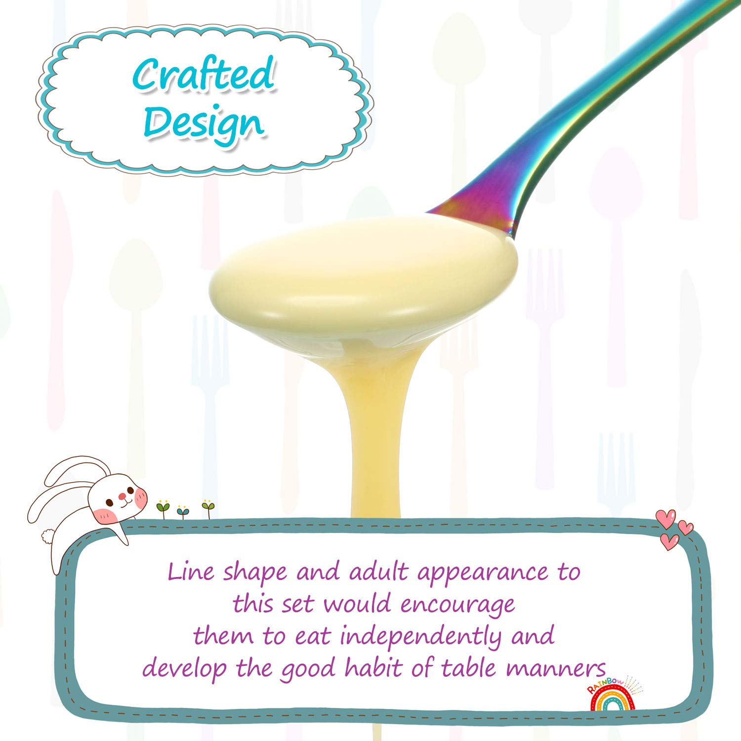 Boao rainbow kids spoons packaging and six-piece set image