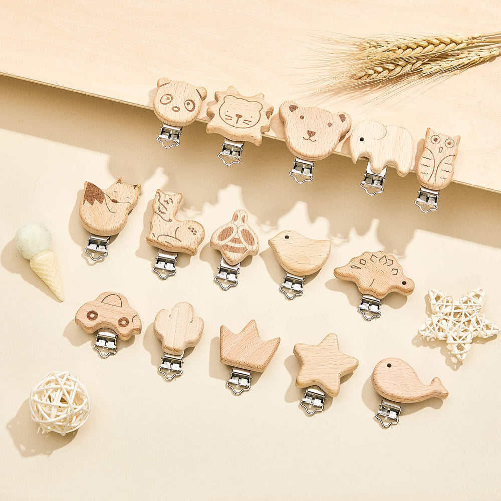 Boao wood pacifier clips 4 cm size fits baby mouth comfortably
