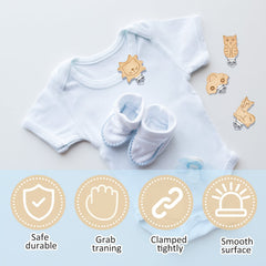 Boao wood pacifier clips bird motif lightweight and portable