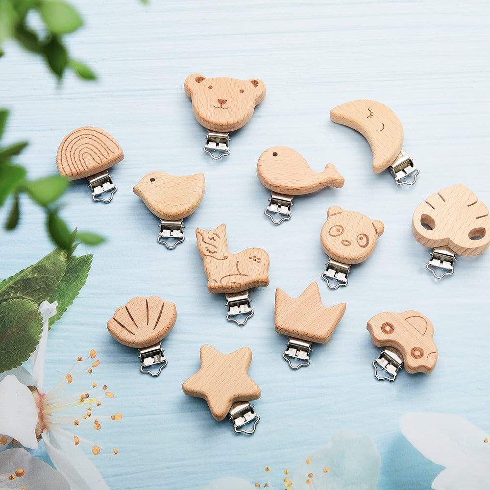 Boao wood pacifier clips blank shapes for personalized drawings