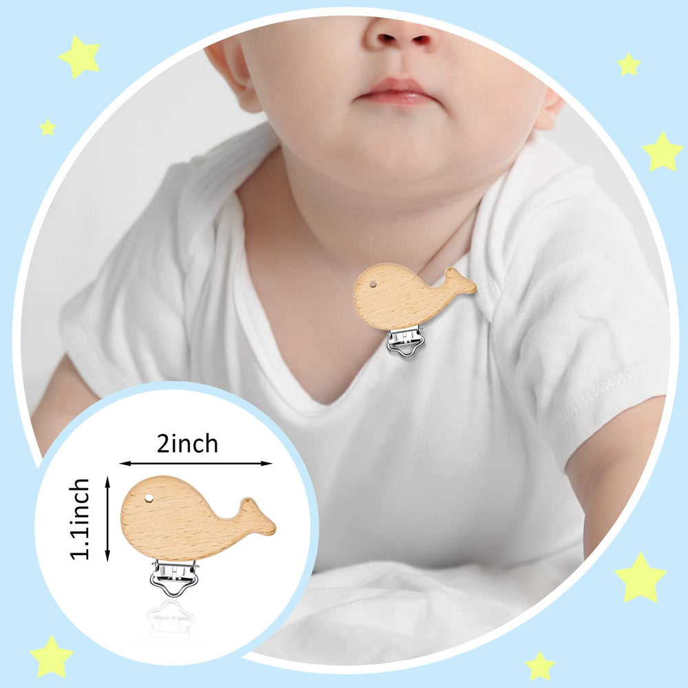 Boao wood pacifier clips elephant pattern adds charm while preventing drops