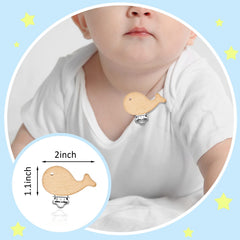 Boao wood pacifier clips elephant pattern adds charm while preventing drops