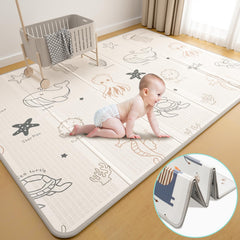 Boardraob foldable play mat shows large crawling surface for babies and toddlers.