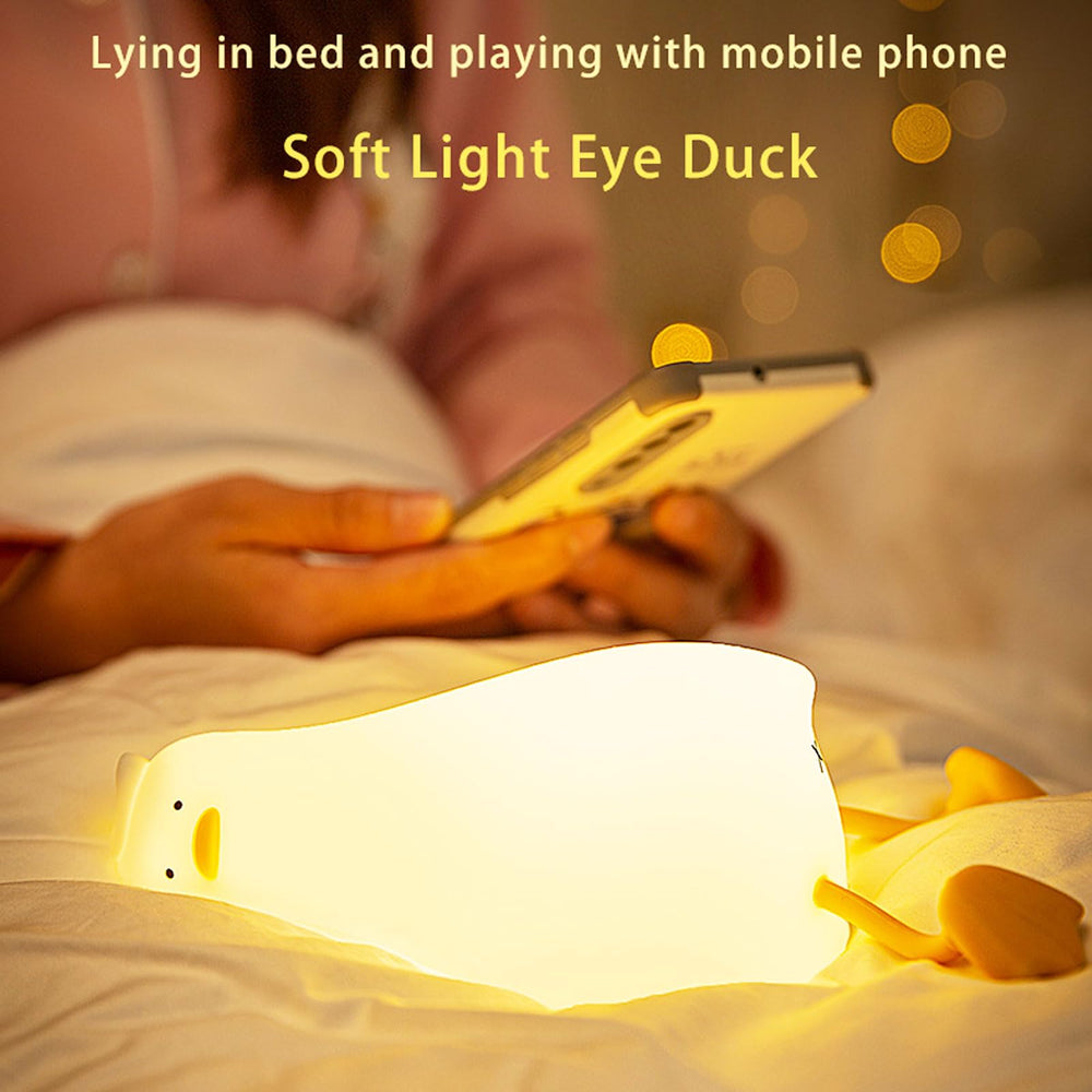 BOATHOG Lying Flat Duck Night Light silicone material feels soft and safe.