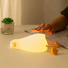 BOATHOG Lying Flat Duck Night Light top view shows gentle bedtime glow.