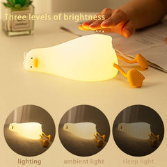 BOATHOG Lying Flat Duck Night Light USB charging port provides easy power.