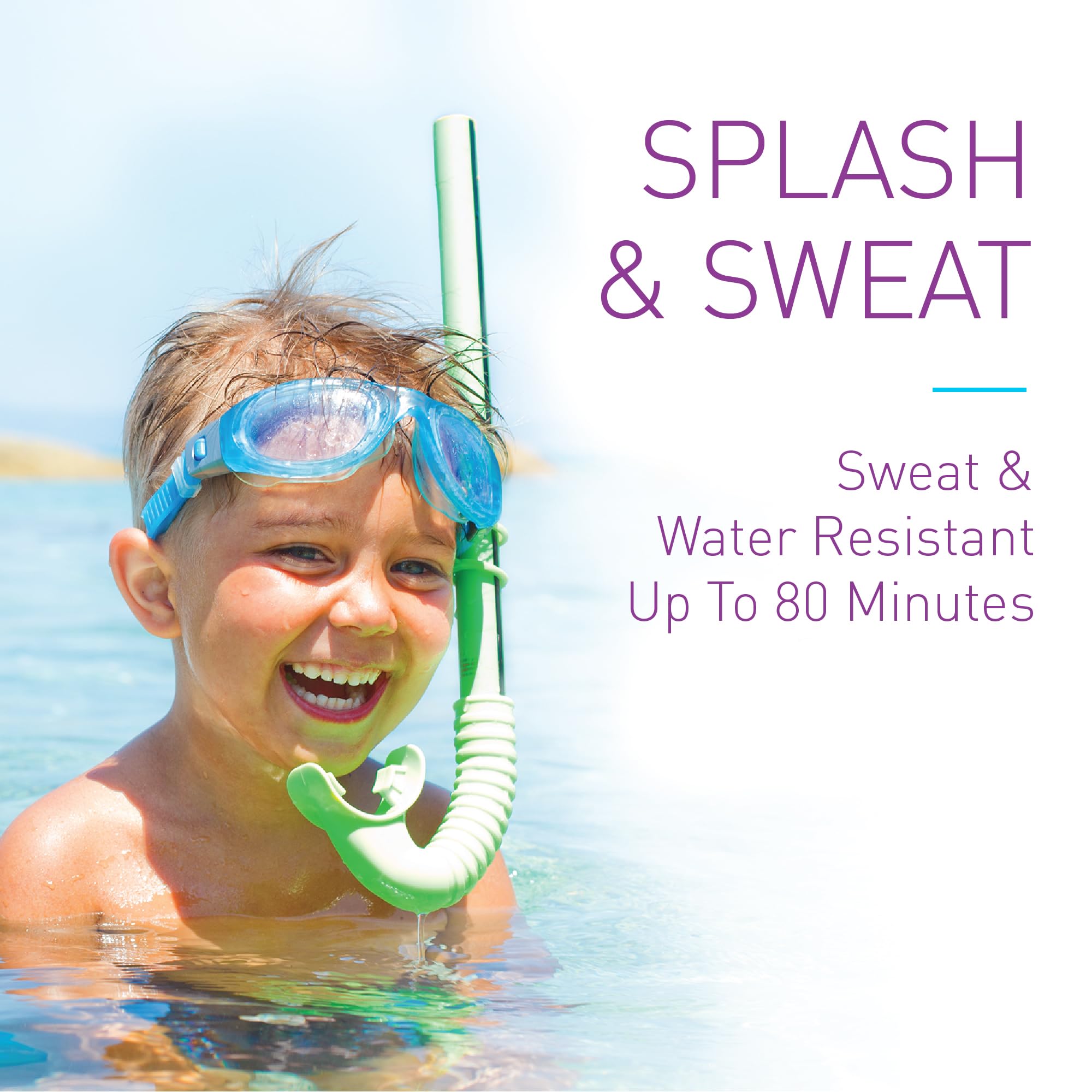 Bob Kids sunscreen water-resistant up to 80 minutes for active play