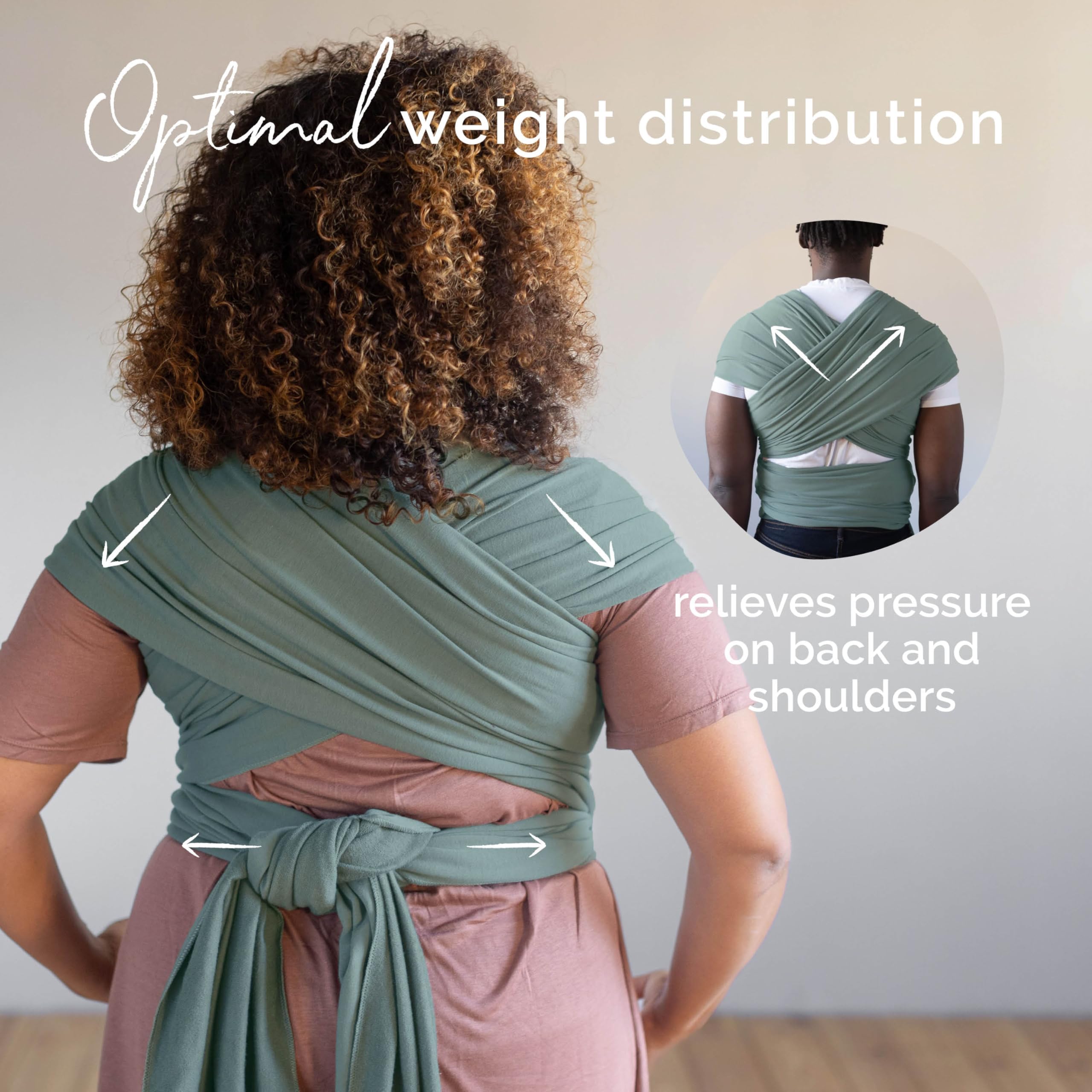 Boba wrap stretched to show one-size-fit comfort.