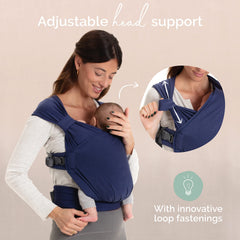 Cross-strap adjustability provides a custom fit for all body types.
