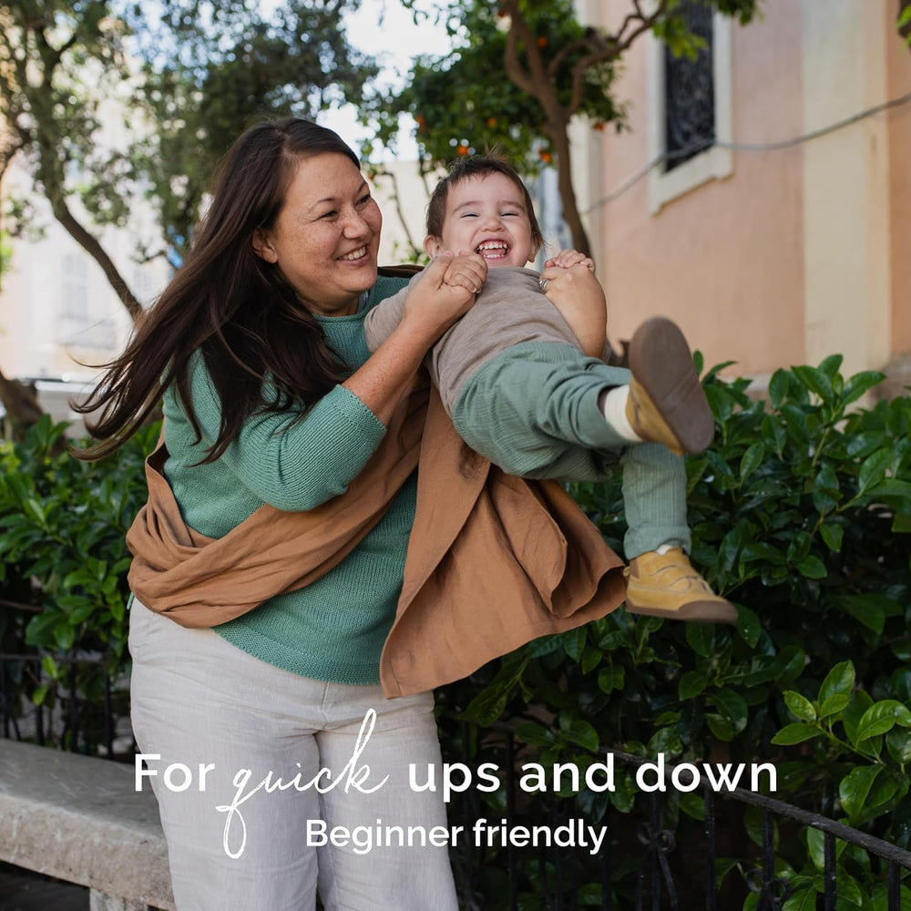 Boba ring sling easy-wear design with quick-release for on-the-go use.