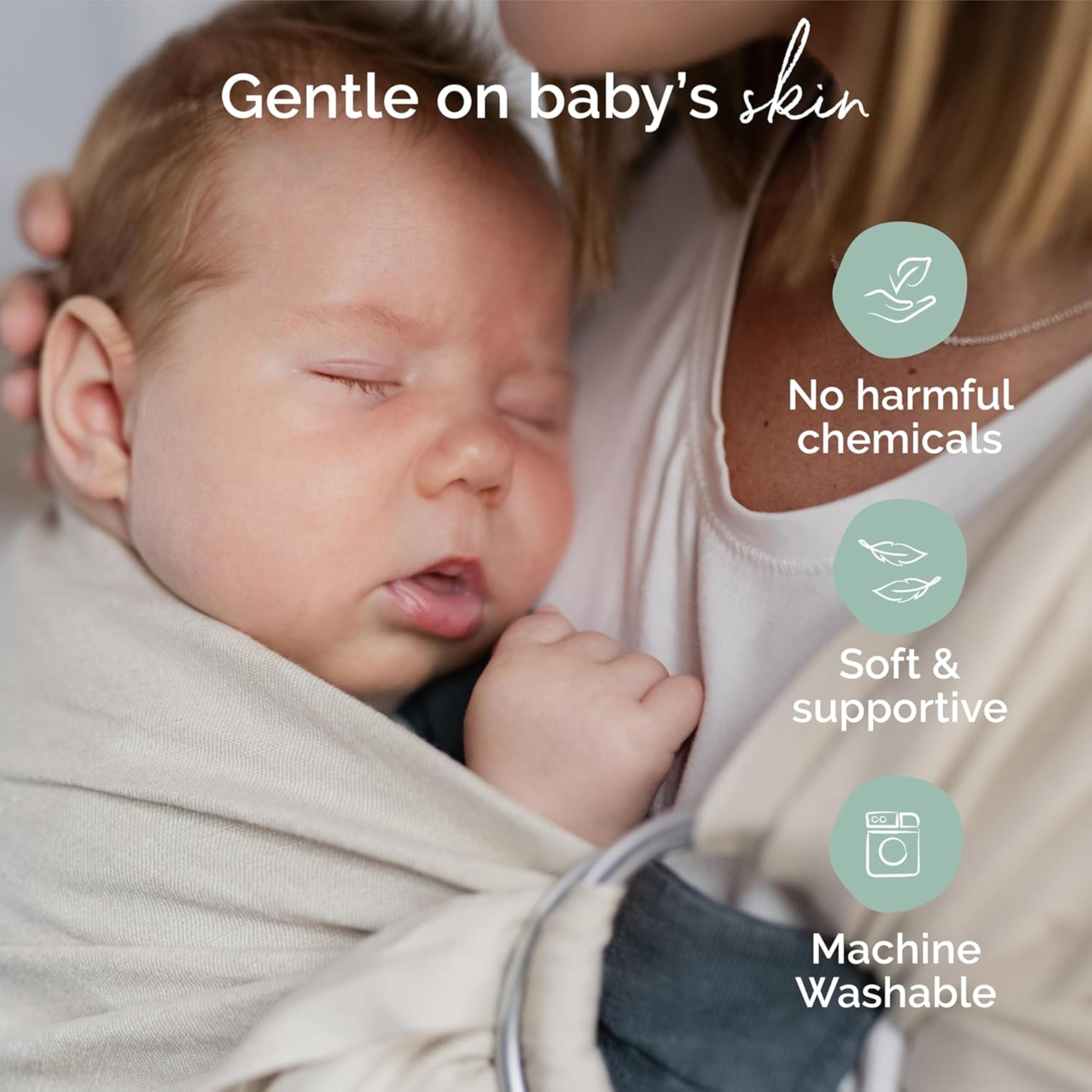 Boba Ring Sling Pampas adjustable-length design for sharing among caregivers.