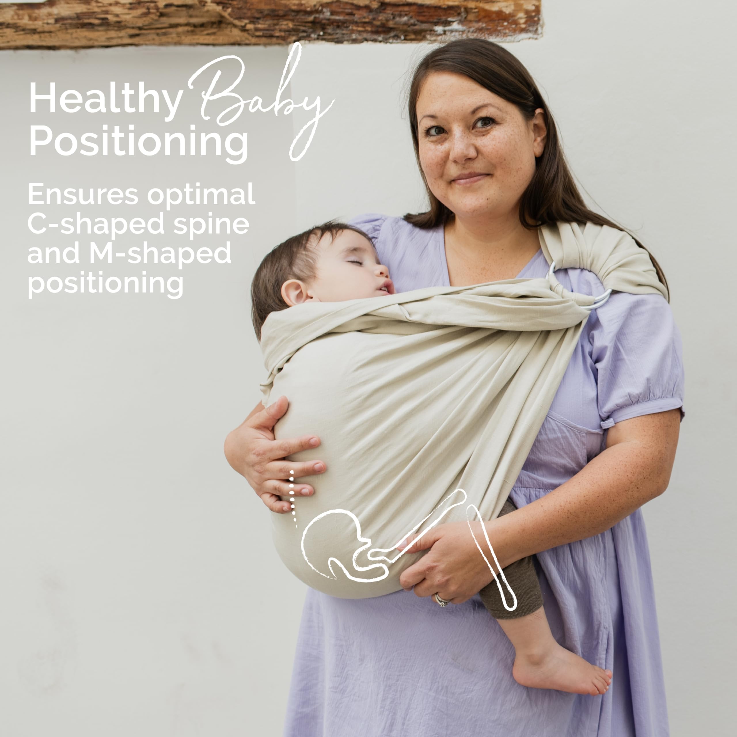 Boba Ring Sling Pampas airflow detail supports comfortable wear on warm days.