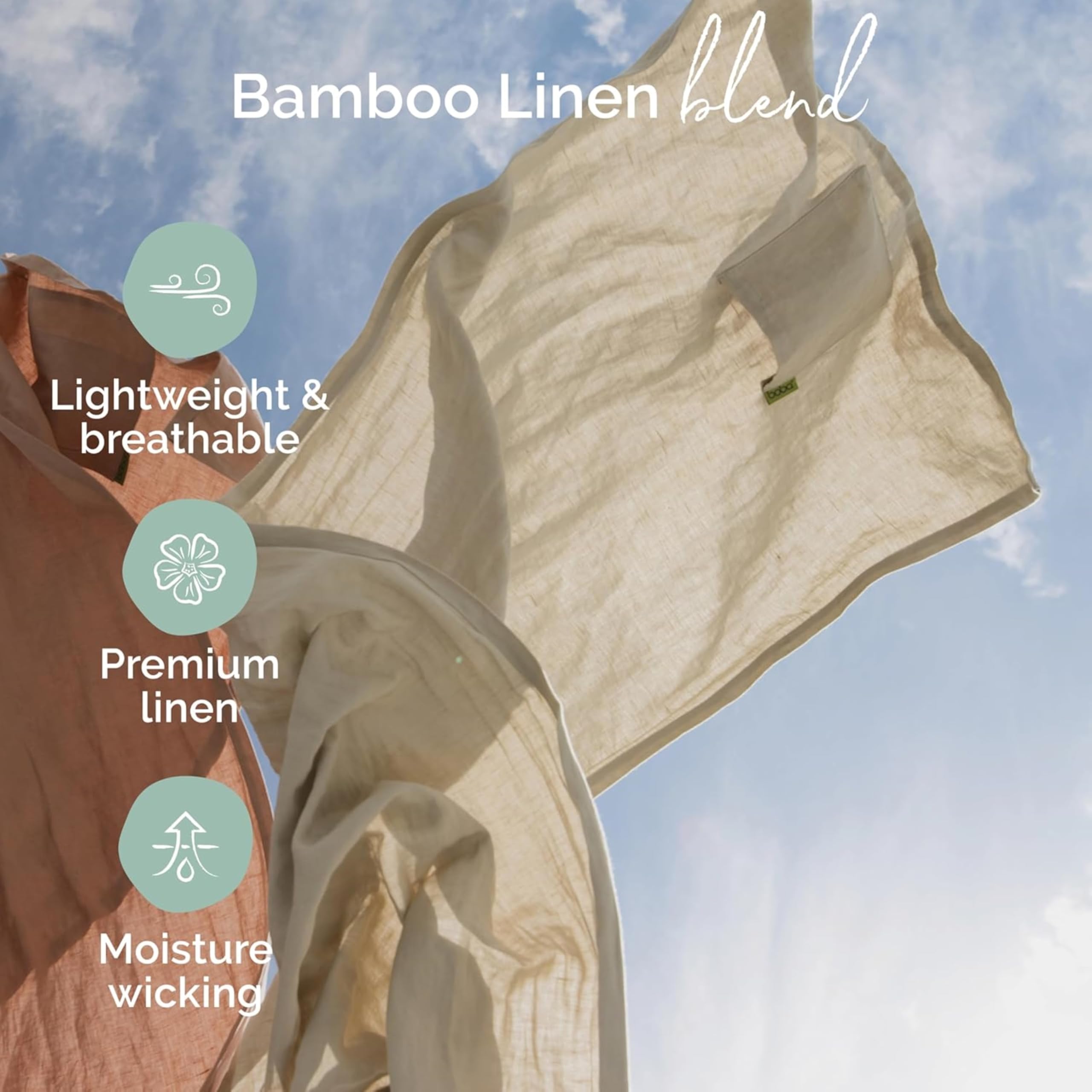 Boba Ring Sling Pampas hip-carry setup shows baby portrait and 360° view.