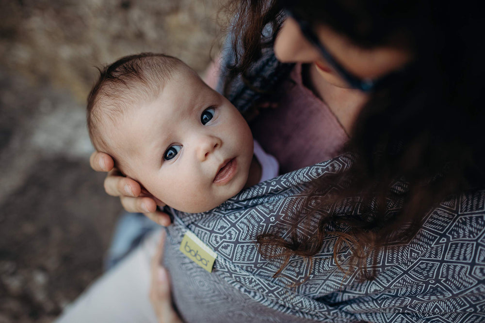 Boba Stretchy Wrap Kahla easy-care instructions convey dryer-safe confidence.