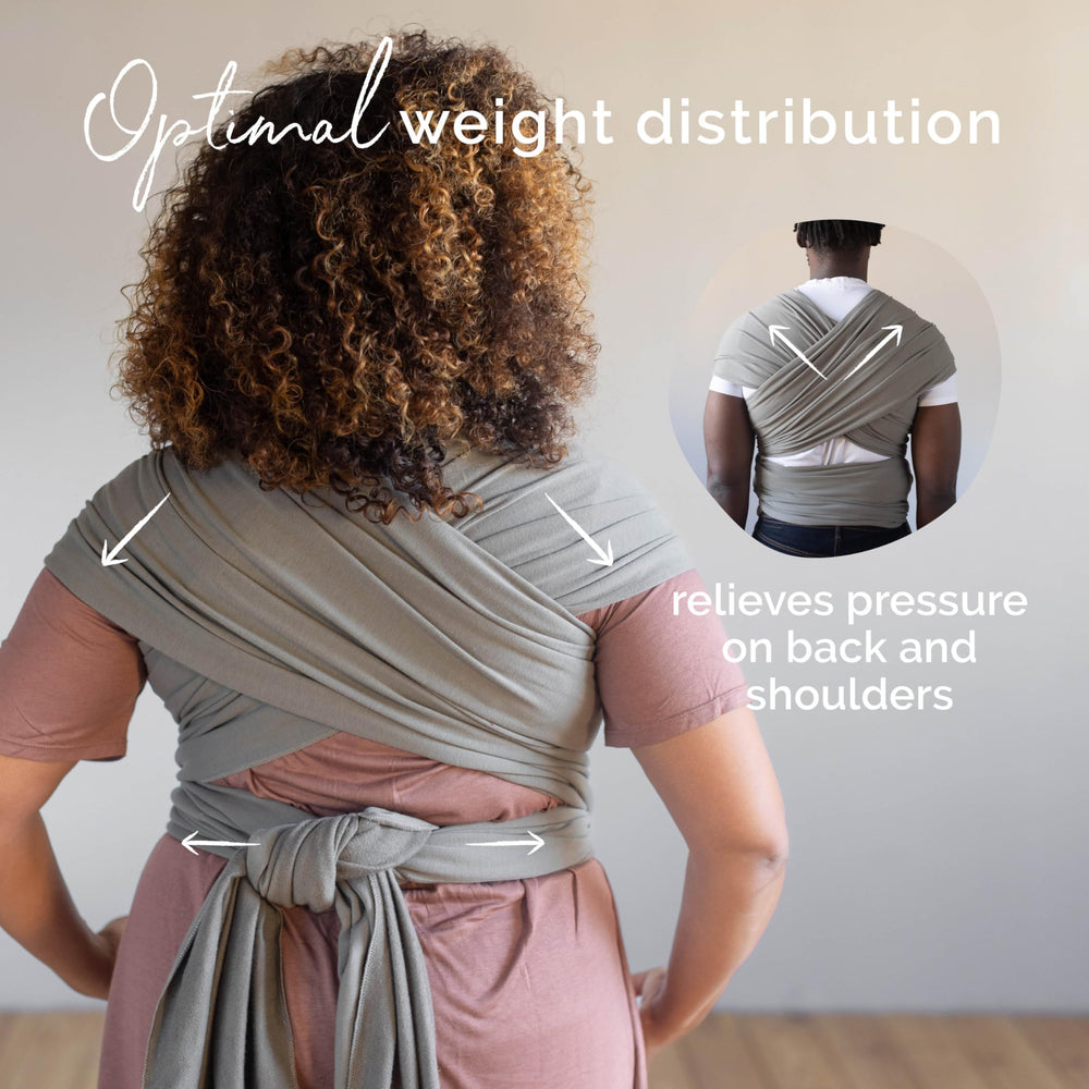 Boba Stretchy Wrap Kahla machine-washable tag emphasizes easy care for busy parents.