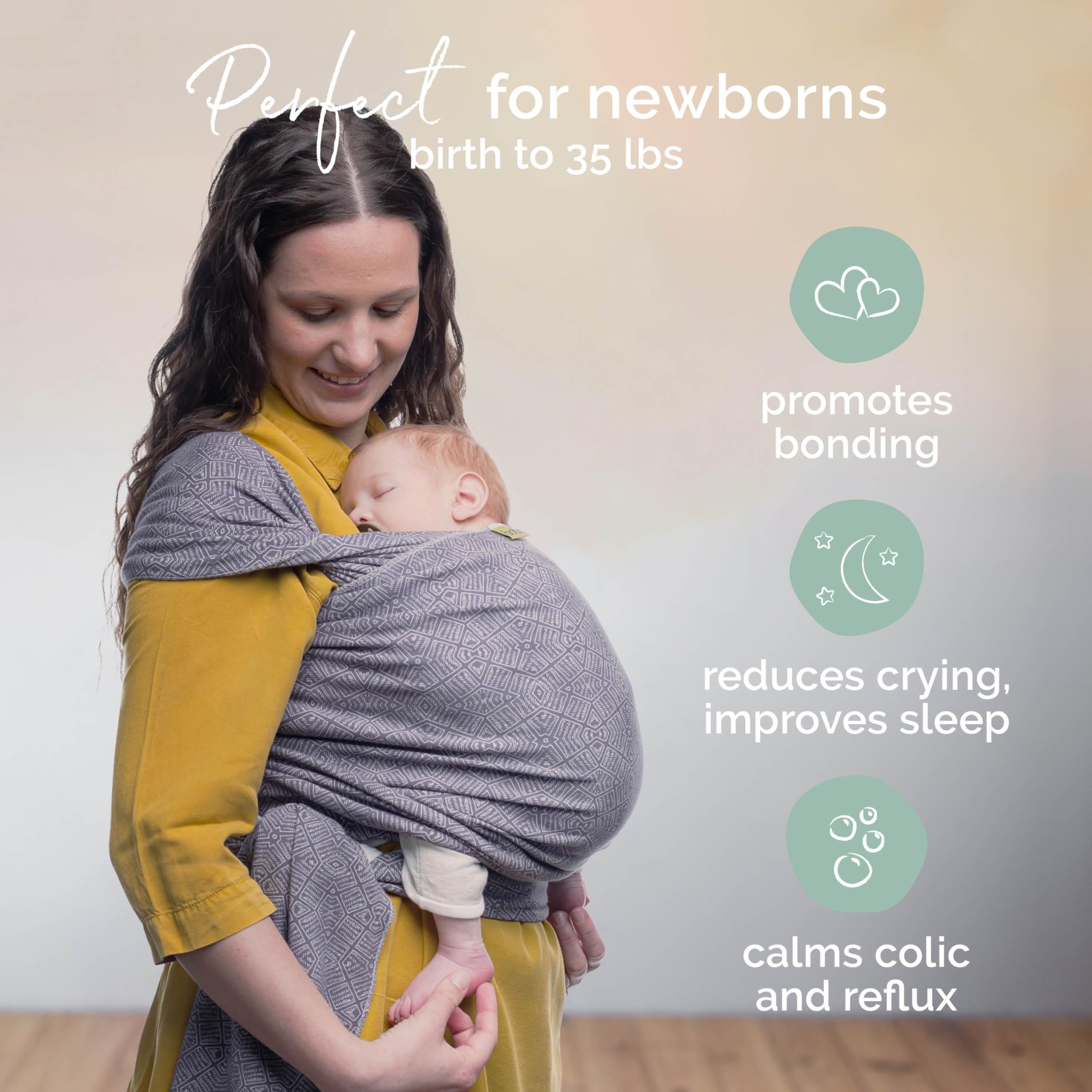 Boba Stretchy Wrap Kahla newborn snuggle demonstrates cozy, secure carries for early weeks.