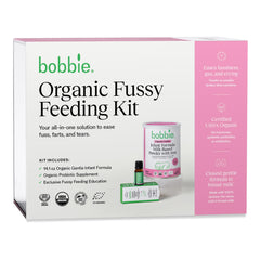 Bobbie Fussy Feeder Kit can of organic gentle formula supports easy feeding times