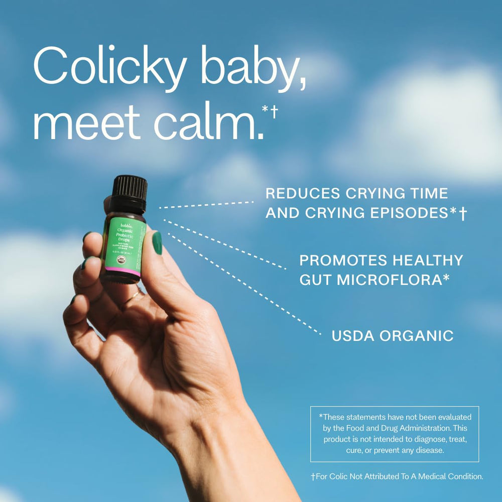 Bobbie Organic Baby Probiotic Drops dropper enables precise daily dosing for infants.