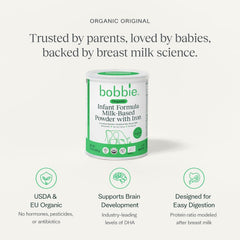 Bobbie Organic Original Infant Formula can highlights organic nutrition
