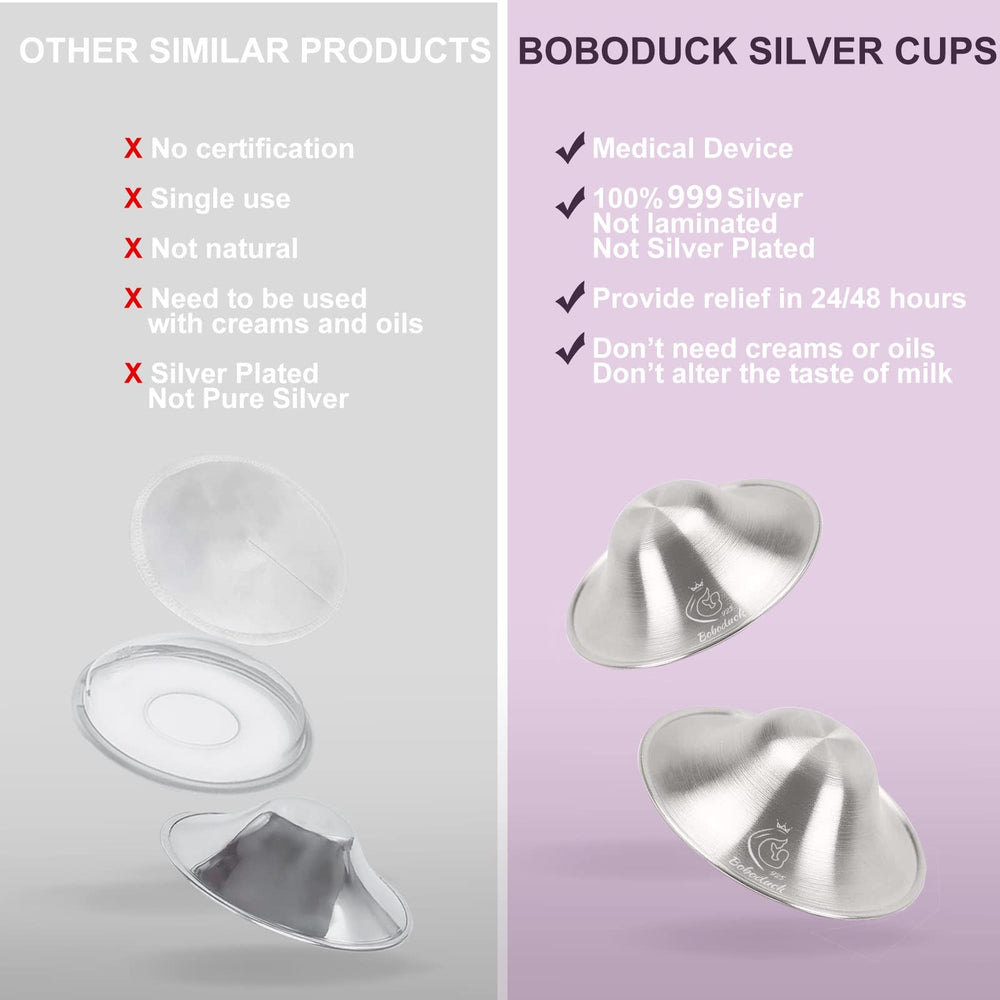 Boboduck nipple protector with nursing pad keeps leaks controlled and discreet.