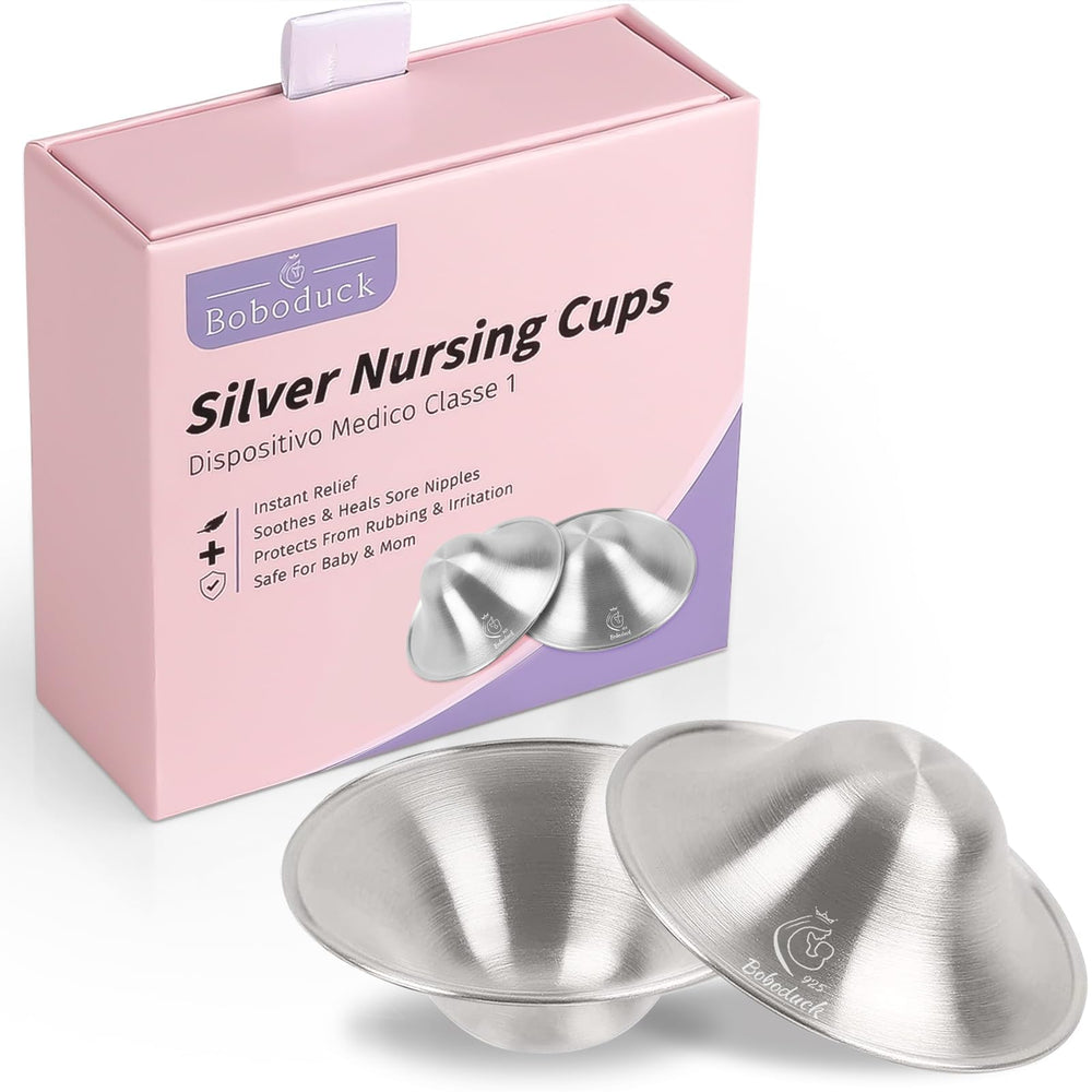 Boboduck Original Silver Nursing Cups packaging shows premium nipple protection
