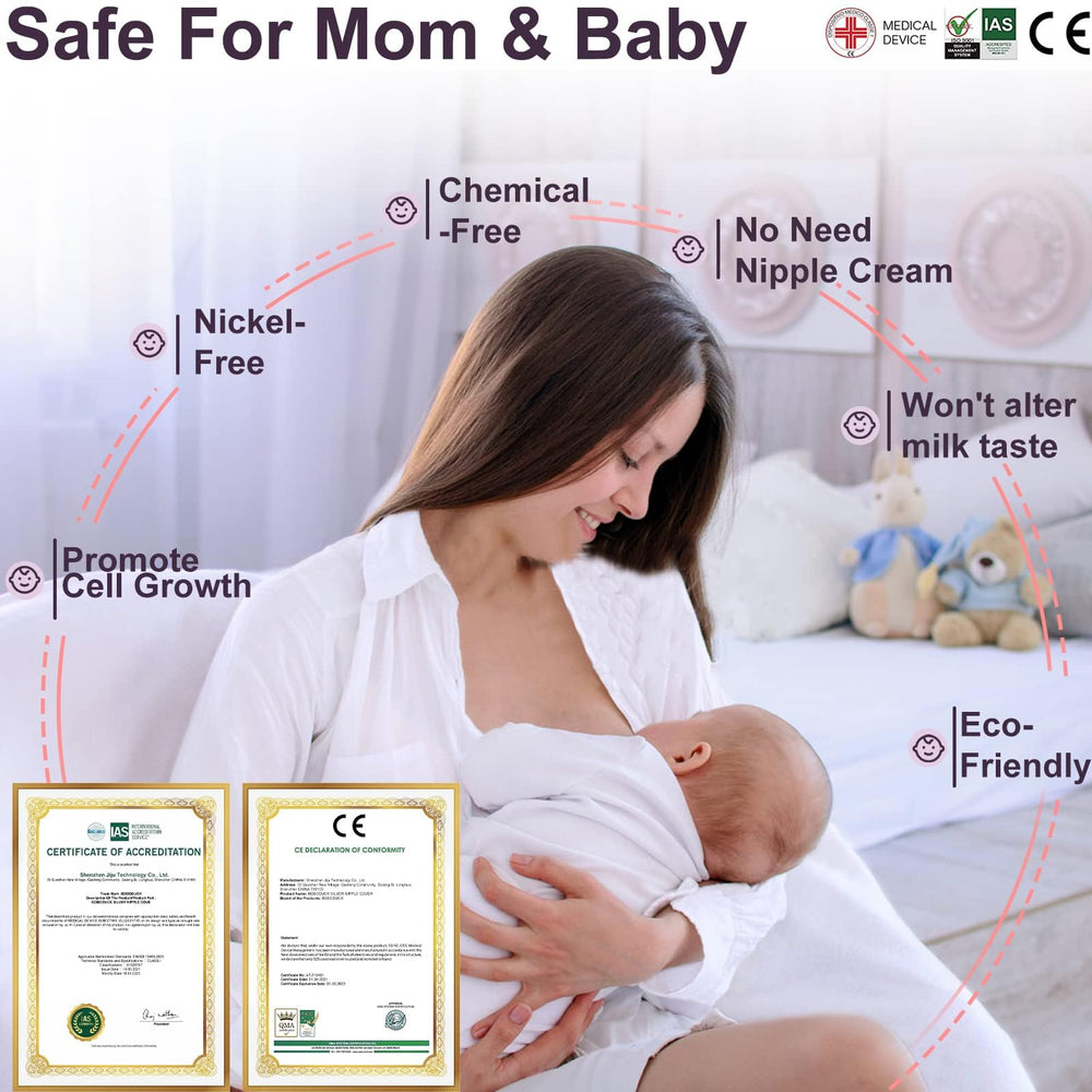 Boboduck Original Silver Nursing Cups worn under a bra for secure protection.