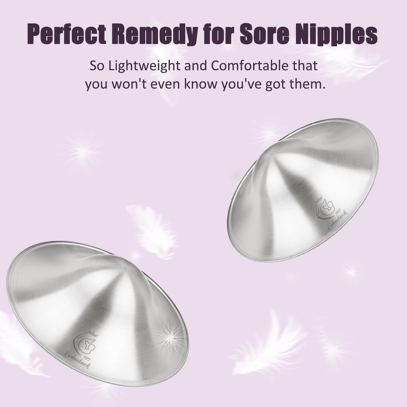 Boboduck silver nipple protector easy daily cleaning after use.
