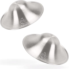 Boboduck silver nursing cup over nipple offers protective shield for sore nipples during feeding.