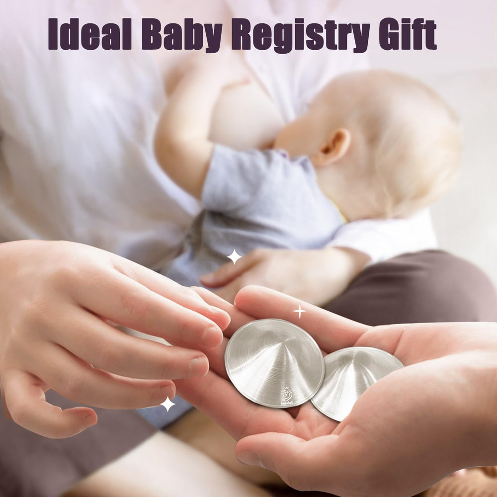 Boboduck silver nursing cup in packaging highlights newborn essentials.