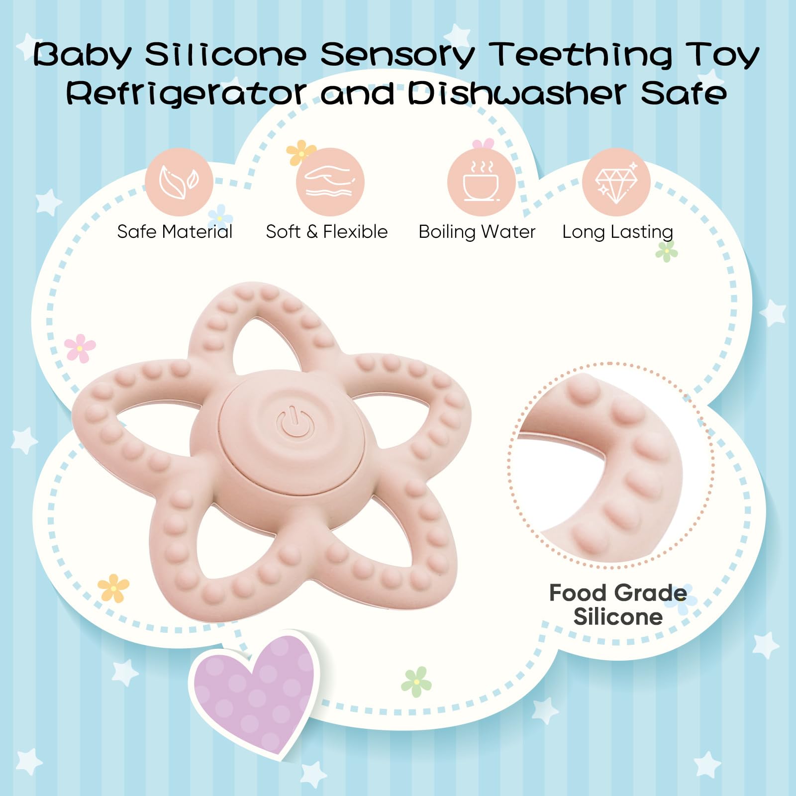 BOBOKA sensory chew toy with three vibration settings close-up shows versatile sensory options