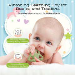 BOBOKA green silicone teether detail highlights safe material and chewing relief.