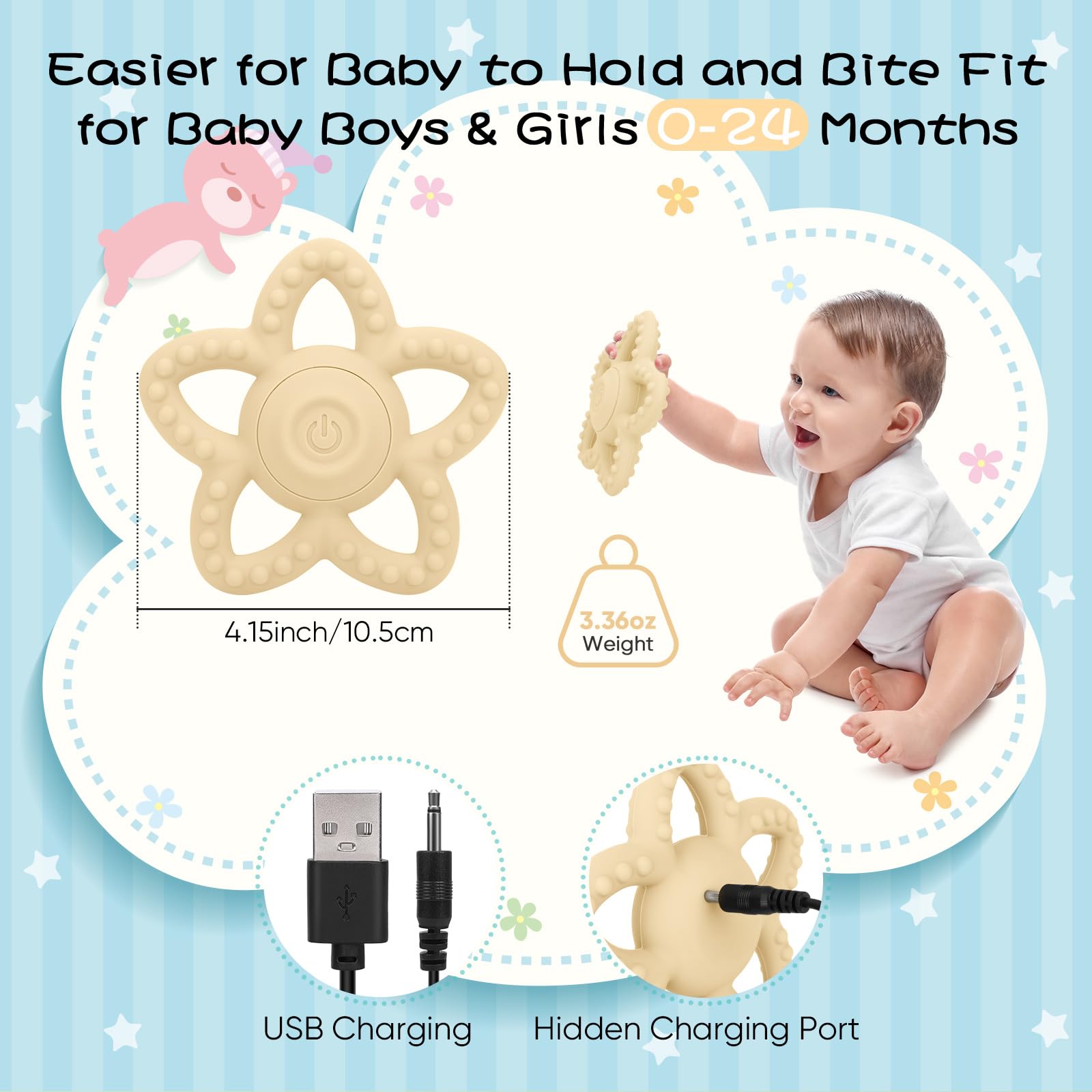 BOBOKA silicone teether closeup highlights durable, safe material