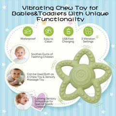 BOBOKA blue vibrating sensory chew toy close-up showing silicone texture for safe chewing.