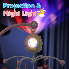 BOBXIN crib mobile night-light provides gentle glow for soothing sleep.