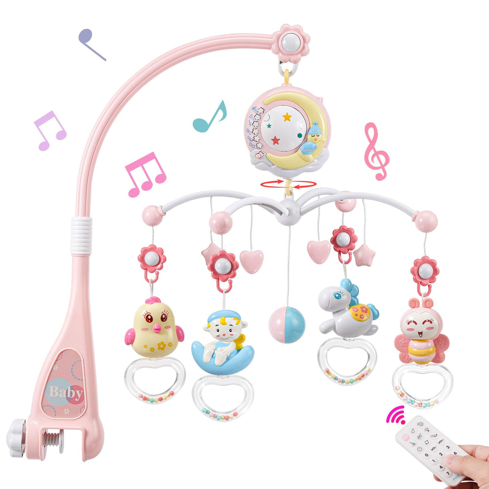 BOBXIN baby crib mobile projection star creates calming bedtime ambience.