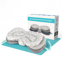 bodreamz nursing pillow compact ergonomic butterfly shape supports comfortable feeding times.