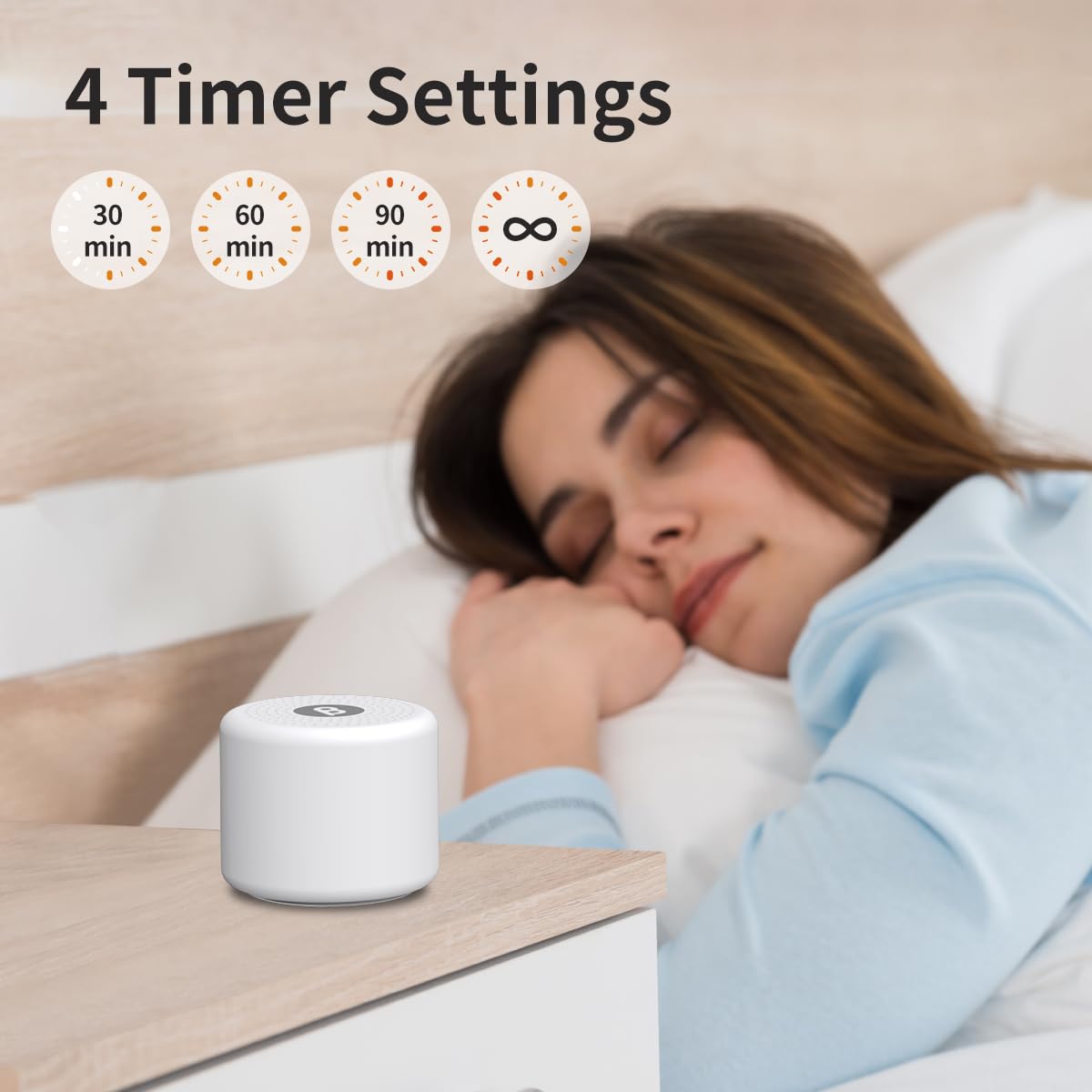 BodyHush mini portable sound machine with 32 volume levels for personalized noise masking