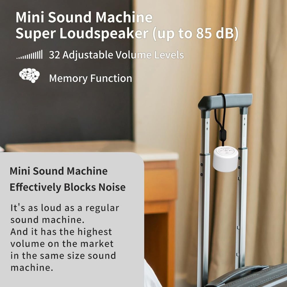 BodyHush mini portable sound machine travel-friendly setup beside crib or desk
