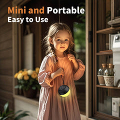 BodyHush device displaying 12 color night lights and brightness controls for nursery ambiance.