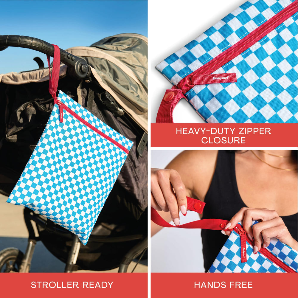 Bodysurf wet bag travel-compact neatly packs clothes, diapers, or cosmetics.