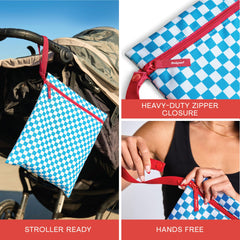 Bodysurf wet bag travel-compact neatly packs clothes, diapers, or cosmetics.
