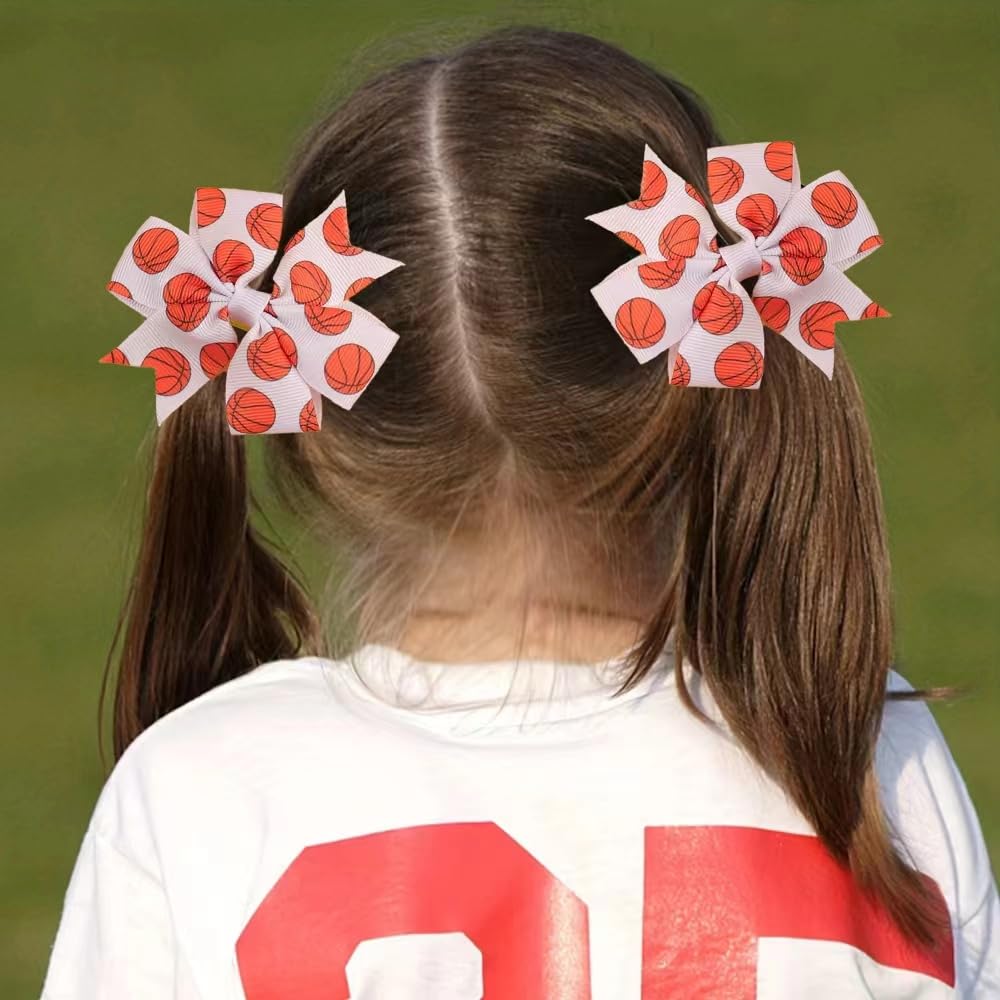 BOENBE LOVED 3Inch hair bows rugby: versatile clips secure hairstyles with sporty flair