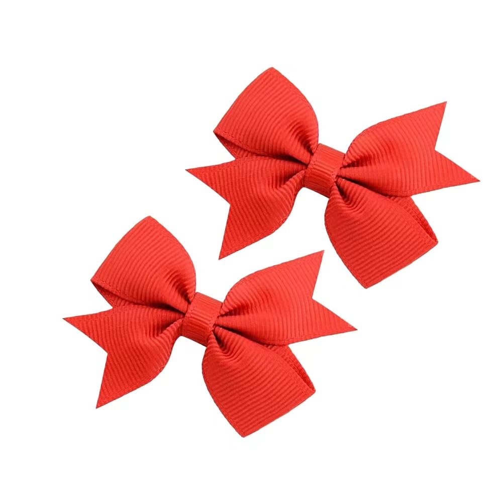 BOENBE LOVED red baby hair bow close-up—soft grosgrain ribbon for gentle styling.