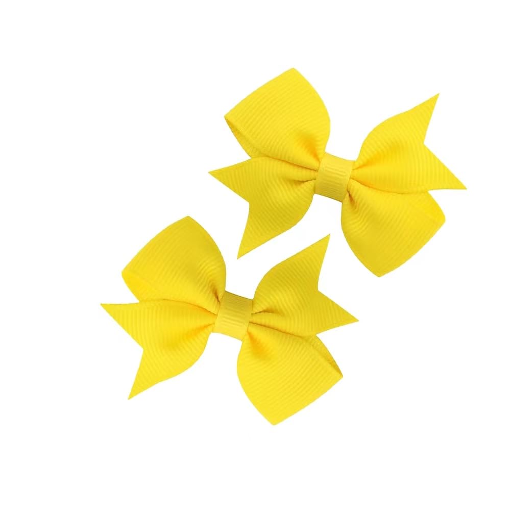 BOENBE LOVED baby hair bows yellow pair for casual or party looks