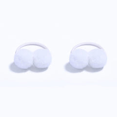 Boenbe Loved baby hair ties with white pom poms provide a gentle ponytail hold for delicate hair.